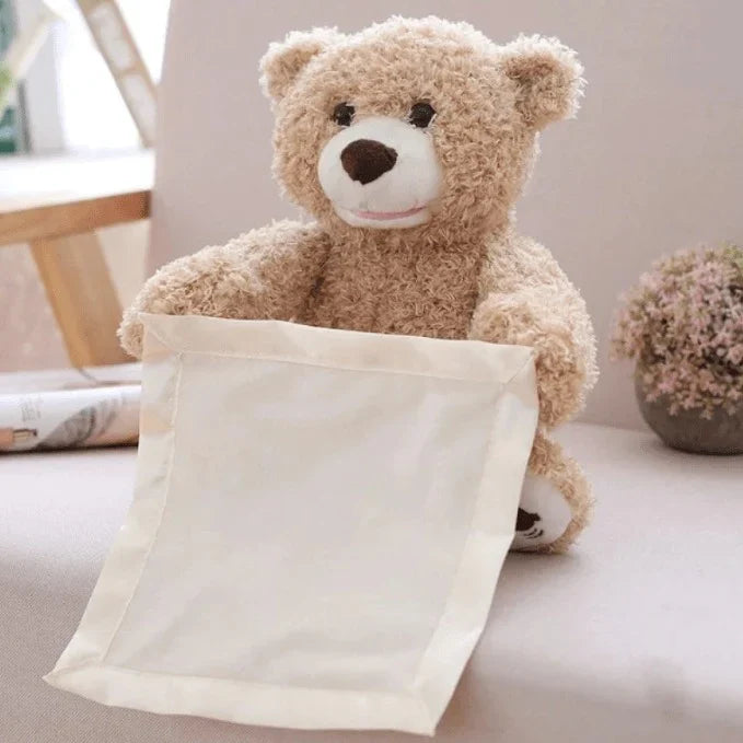 Kuschel-Teddybär 'Peek a Boo' – Interaktiver Plüschbär mit Versteckspiel, weiches Kuscheltier für Babys und Kleinkinder