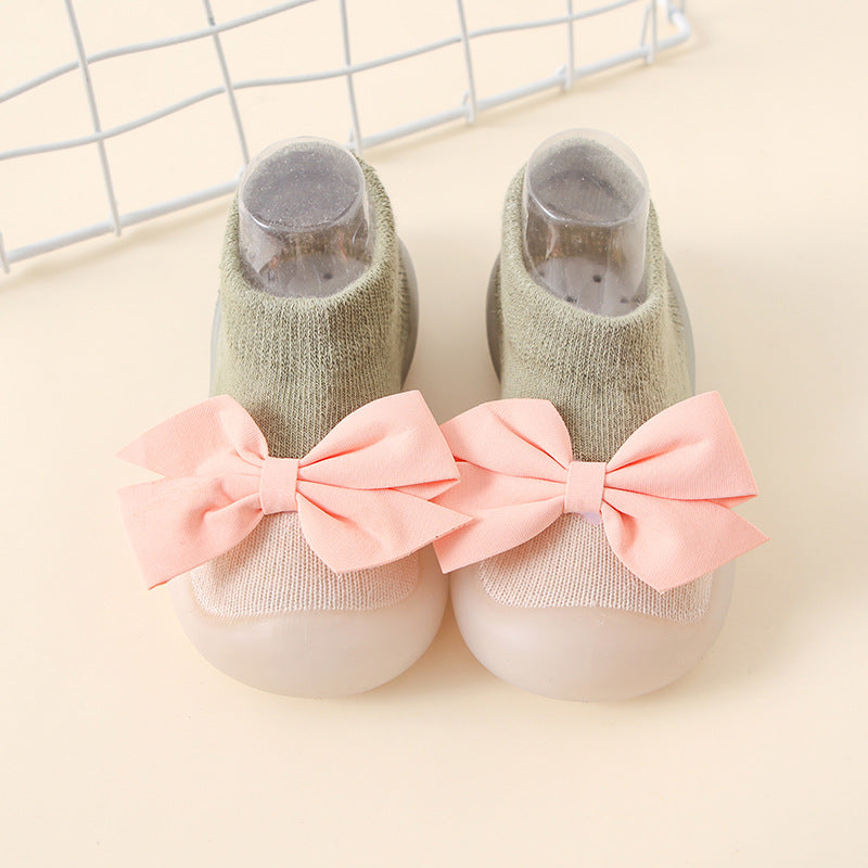 Antirutsch-Socken-Schuhe mit Schleife
