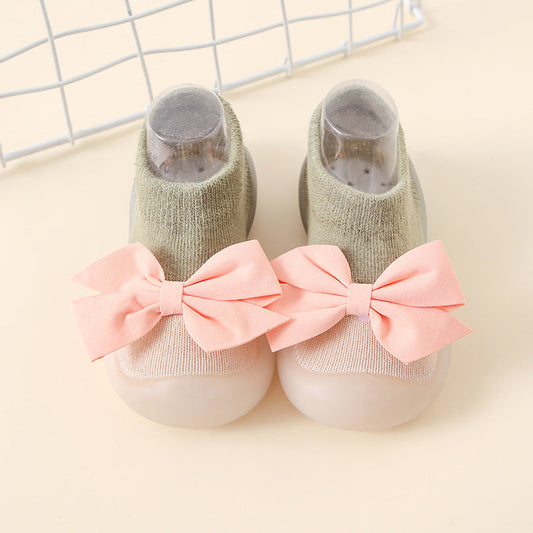 Antirutsch-Socken-Schuhe mit Schleife