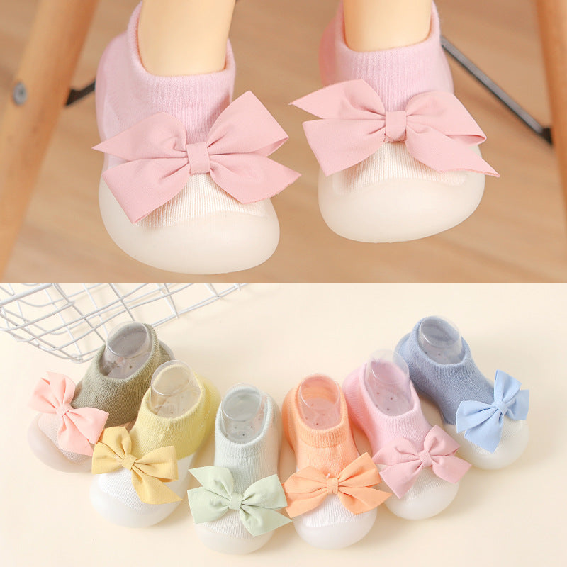 Antirutsch-Socken-Schuhe mit Schleife
