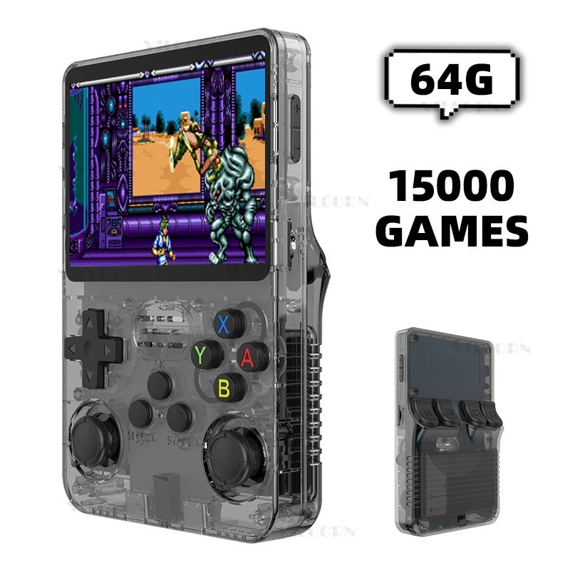Retro Handheld Spielkonsole R36S – 3,5” IPS Display, Open-Source Linux, 64GB/128GB mit bis zu 22.000 Spielen | Perfekt für Retro-Gaming-Fans!