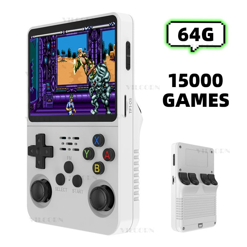 Retro Handheld Spielkonsole R36S – 3,5” IPS Display, Open-Source Linux, 64GB/128GB mit bis zu 22.000 Spielen | Perfekt für Retro-Gaming-Fans!